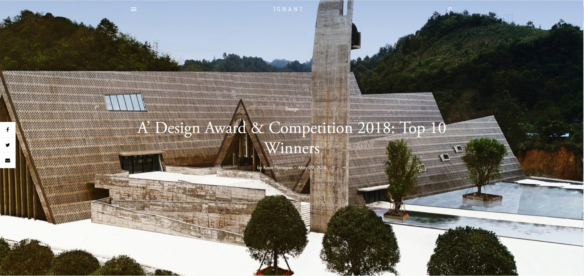 Shui Cultural Center was awarded global "Top 10 Winners" of  A' Design Award in 2018